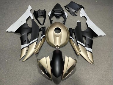 2008-2016 Matte Black and Gold R6 Motorcycle Fairings