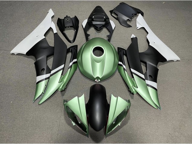 2008-2016 Matte Black and Green R6 Motorcycle Fairings