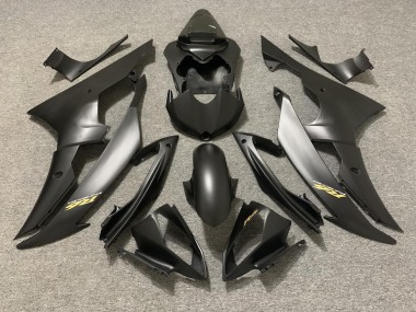 2008-2016 Matte Black with Gold Logo R6 Motorcycle Fairings