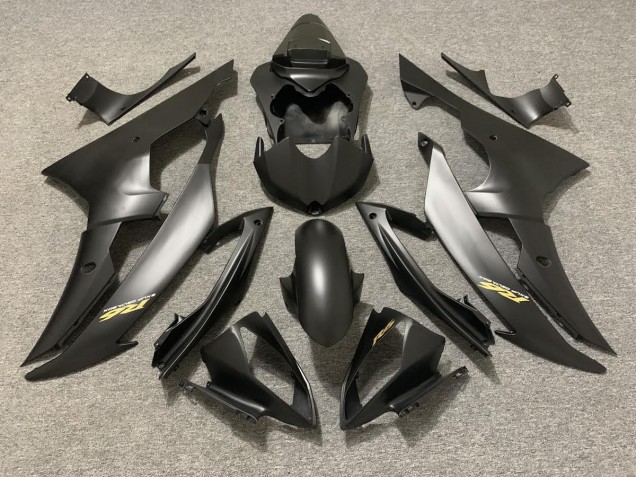 2008-2016 Matte Black with Gold Logo R6 Motorcycle Fairings