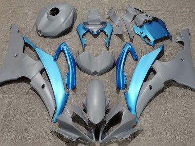 2008-2016 Matte Grey & Sky Blue R6 Motorcycle Fairings