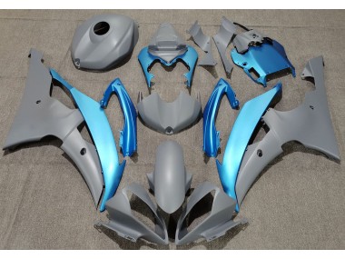 2008-2016 Matte Grey & Sky Blue R6 Motorcycle Fairings