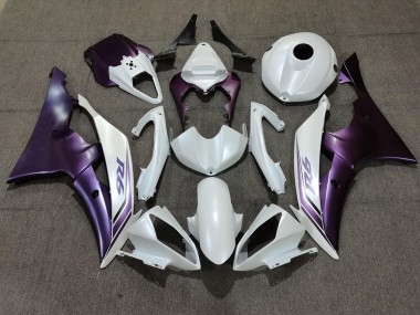 2008-2016 Matte White and Purple R6 Motorcycle Fairings