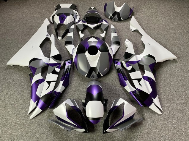 2008-2016 Mystic Purple Snow Camo R6 Motorcycle Fairings