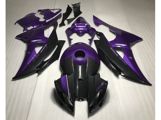 2008-2016 Purple w Carbon Fiber Style R6 Motorcycle Fairings