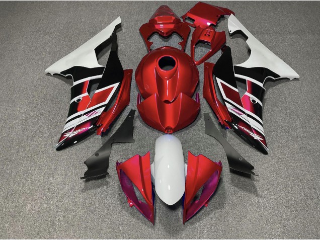 2008-2016 Red Black and White OEM Style R6 Motorcycle Fairings