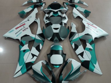 2008-2016 Seafoam Green Snow Camo R6 Motorcycle Fairings