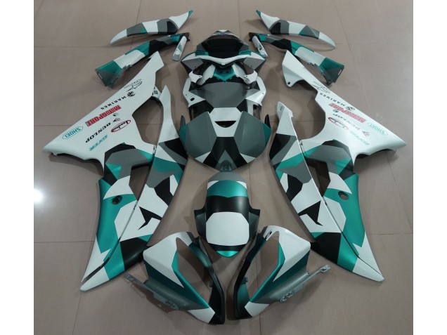 2008-2016 Seafoam Green Snow Camo R6 Motorcycle Fairings