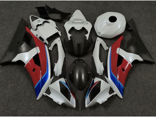 2008-2016 White Red and Blue R6 Motorcycle Fairings