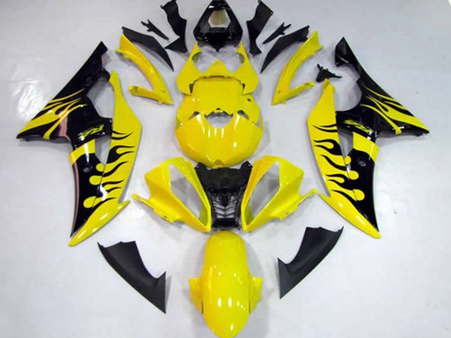 2008-2016 Yellow Flame R6 Motorcycle Fairings