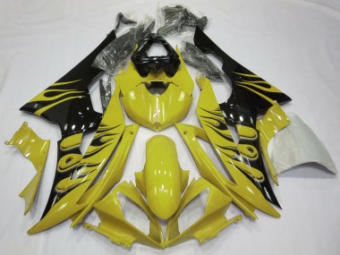 2008-2016 Yellow Flame Style R6 Motorcycle Fairings