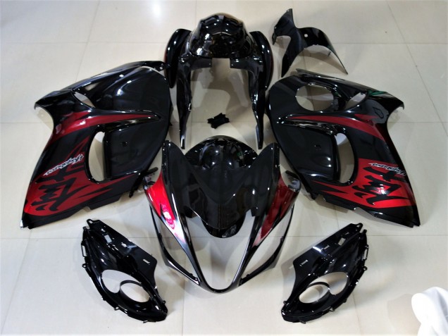 2008-2020 Gloss Black & Candy Red GSXR 1300 Hayabusa Motorcycle Fairings