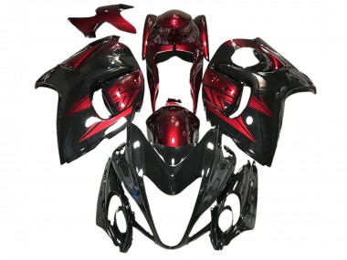 2008-2020 Gloss Black and Deep Red GSXR 1300 Hayabusa Motorcycle Fairings