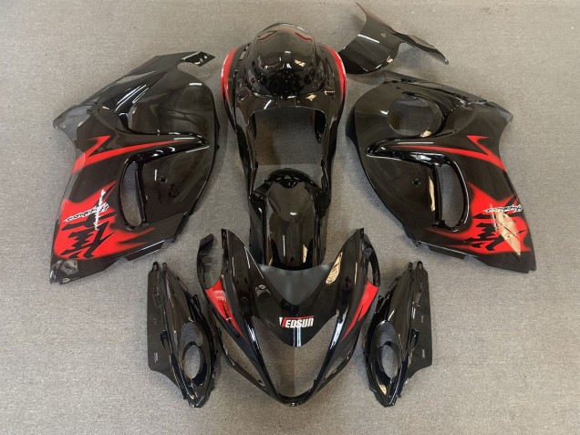 2008-2020 Gloss Black with Red Logos GSXR 1300 Hayabusa Motorcycle Fairings