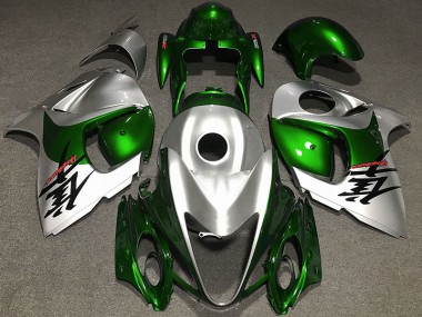 2008-2020 Gloss Green and Silver GSXR 1300 Hayabusa Motorcycle Fairings