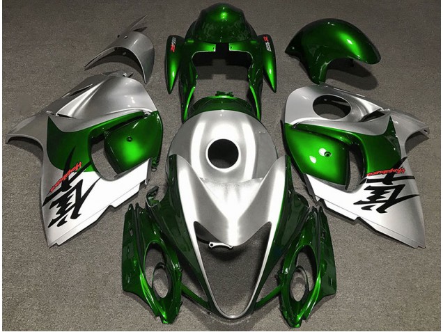 2008-2020 Gloss Green and Silver GSXR 1300 Hayabusa Motorcycle Fairings