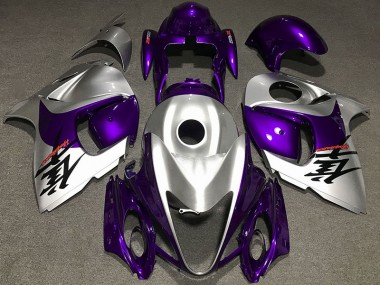 2008-2020 Gloss Purple and Silver GSXR 1300 Hayabusa Motorcycle Fairings