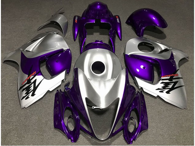 2008-2020 Gloss Purple and Silver GSXR 1300 Hayabusa Motorcycle Fairings