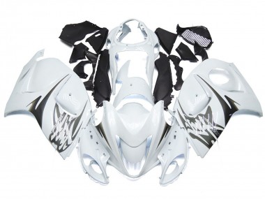 2008-2020 Gloss White with Silver Style Logos GSXR 1300 Hayabusa Motorcycle Fairings