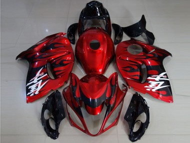 2008-2020 Vibrant Red & Flame GSXR 1300 Hayabusa Motorcycle Fairings