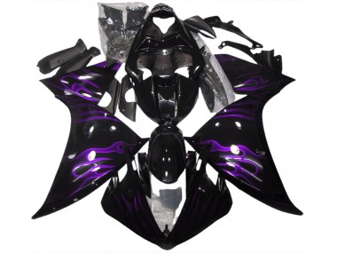 2009-2011 Black & Purple Flame R1 Motorcycle Fairings