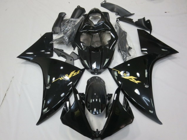 2009-2011 Gloss Black Gold R1 Motorcycle Fairings