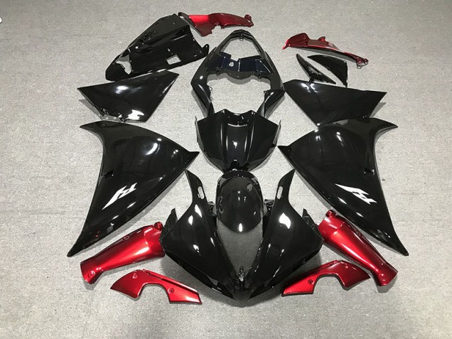 2009-2011 Gloss Black & Red R1 Motorcycle Fairings