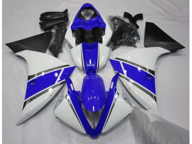 2009-2011 Gloss White and Blue R1 Motorcycle Fairings