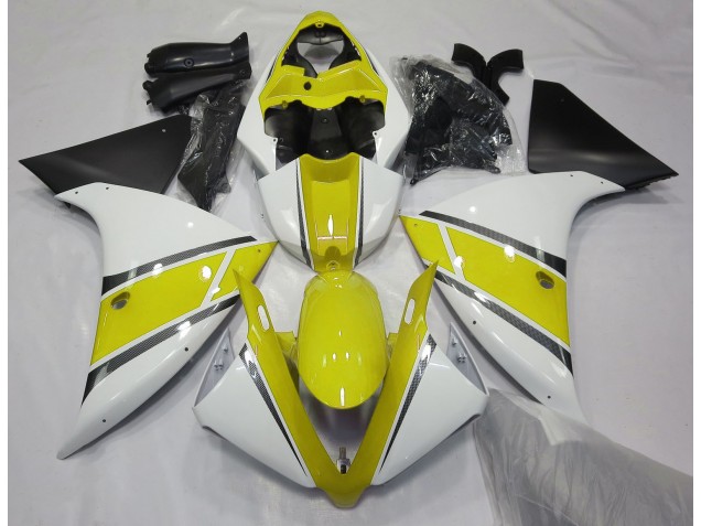 2009-2011 Gloss White and Yellow R1 Motorcycle Fairings
