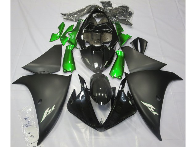 2009-2011 Matte Black & Green R1 Motorcycle Fairings