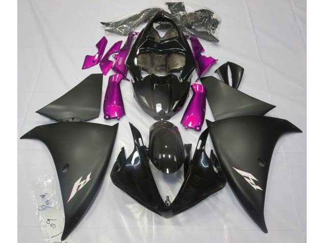 2009-2011 Matte Black & Pink R1 Motorcycle Fairings