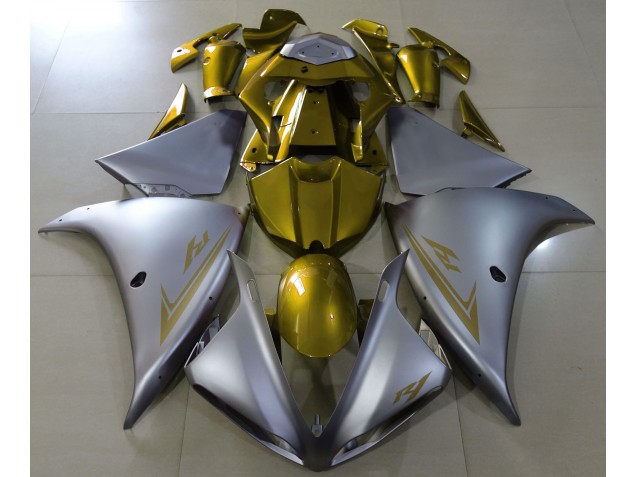2009-2011 Matte Silver & Gold R1 Motorcycle Fairings