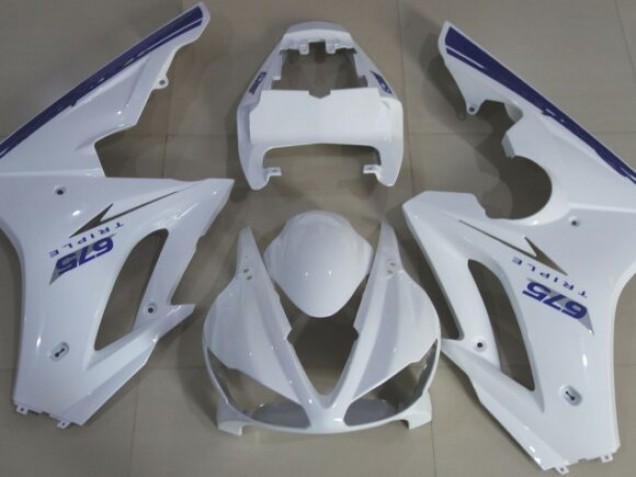 2009-2012 Blue White OEM Style Daytona 675 Motorcycle Fairings