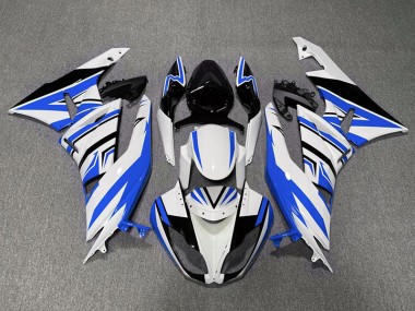 2009-2012 Blue White and Black Zag ZX6R Motorcycle Fairings