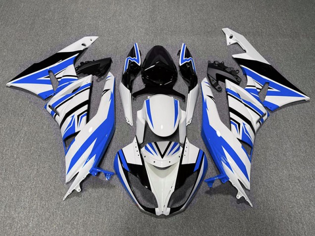 2009-2012 Blue White and Black Zag ZX6R Motorcycle Fairings