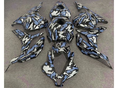 2009-2012 Blue and Silver Camo CBR600RR Motorcycle Fairings