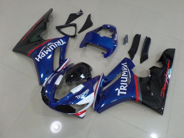 2009-2012 Blue and White Daytona 675 Motorcycle Fairings