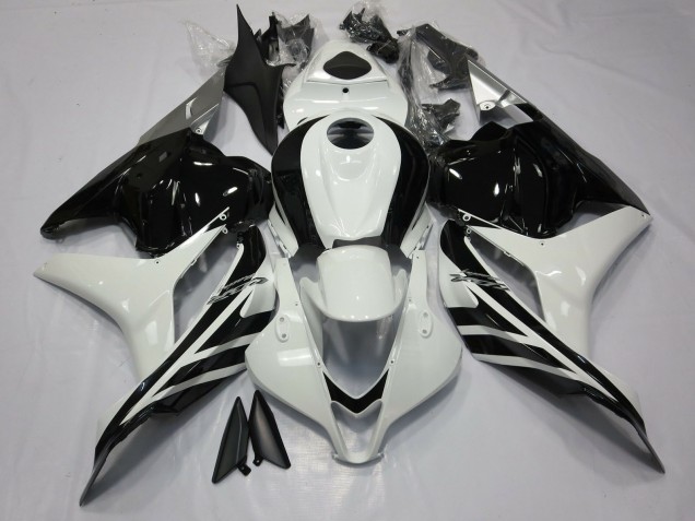 2009-2012 Gloss Black and White CBR600RR Motorcycle Fairings