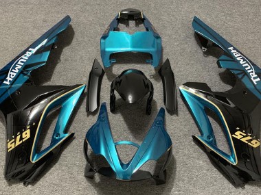 2009-2012 Gloss Light Blue and Black Daytona 675 Motorcycle Fairings