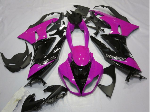 2009-2012 Gloss Pink and Black ZX6R Motorcycle Fairings