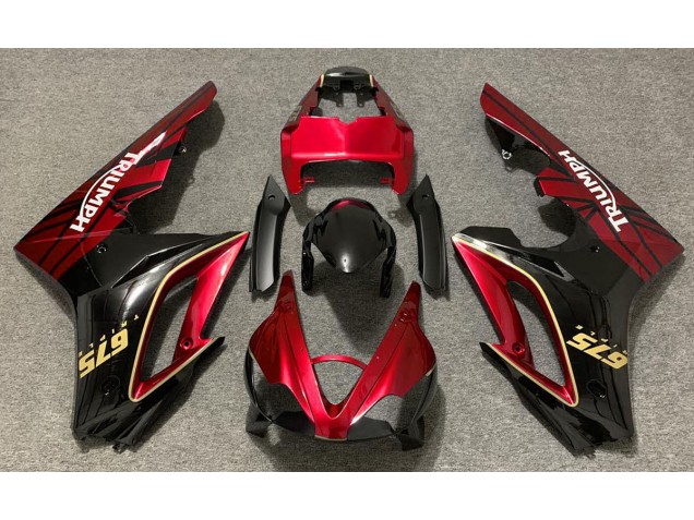 2009-2012 Gloss Red and Black Daytona 675 Motorcycle Fairings