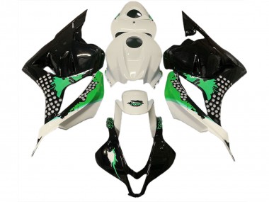 2009-2012 Gloss White & Green Splatter CBR600RR Motorcycle Fairings