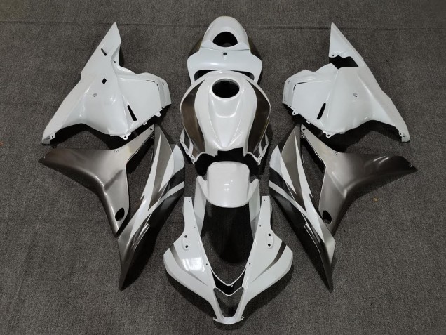 2009-2012 Gloss White and Silver CBR600RR Motorcycle Fairings