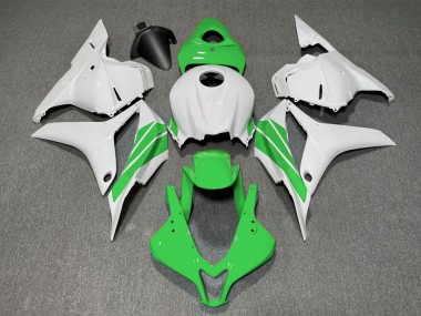 2009-2012 Green and White Side Stripe CBR600RR Motorcycle Fairings