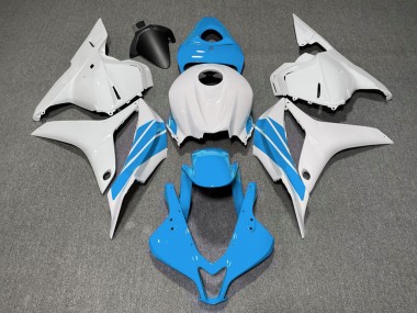2009-2012 Light Blue and White Side Stripe CBR600RR Motorcycle Fairings