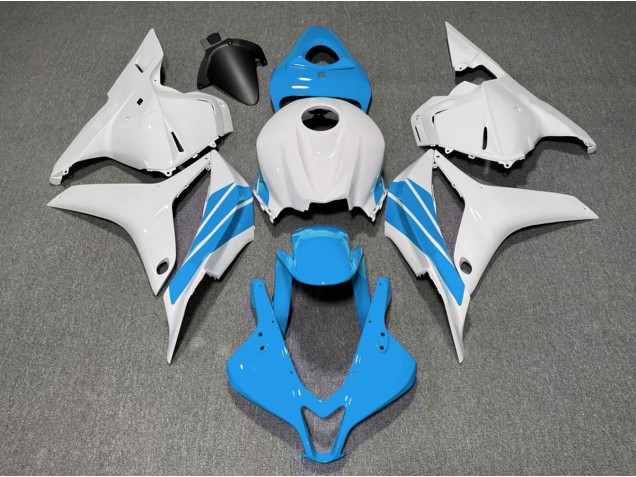 2009-2012 Light Blue and White Side Stripe CBR600RR Motorcycle Fairings