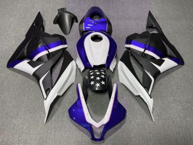 2009-2012 Matte Black and Dark Blue Star CBR600RR Motorcycle Fairings