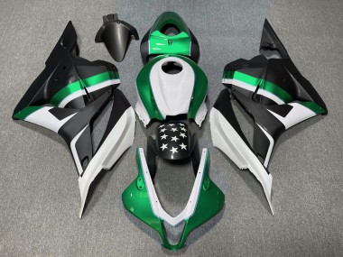 2009-2012 Matte Black and Green Star CBR600RR Motorcycle Fairings