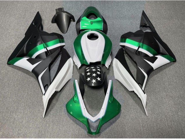 2009-2012 Matte Black and Green Star CBR600RR Motorcycle Fairings