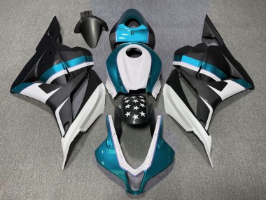 2009-2012 Matte Black and Light Blue Star CBR600RR Motorcycle Fairings